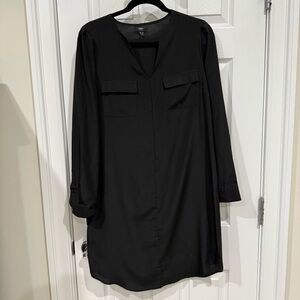 Black Long Sleeve Shift Dress